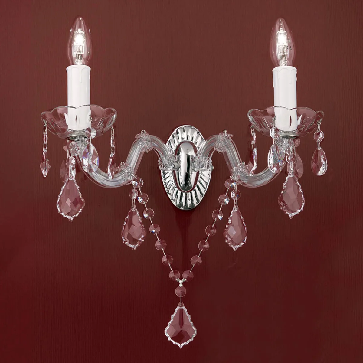 Kristall-Wandleuchte Maria Theresia von Orion in Silber, Helder – Produktfoto