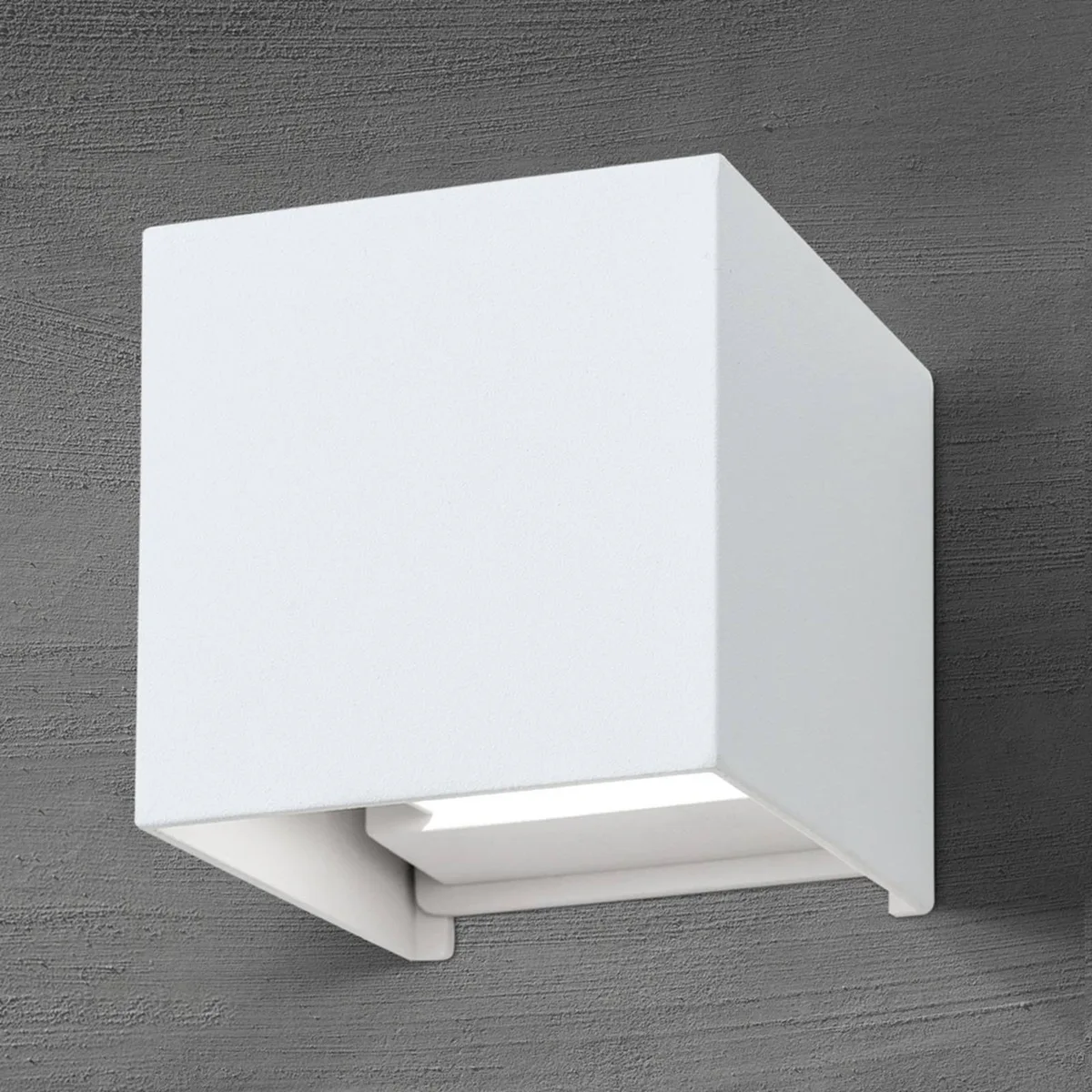 LED buiten wandlamp Cube, metaal, 10 cm, up/down fra Orion i Hvid – produktbillede
