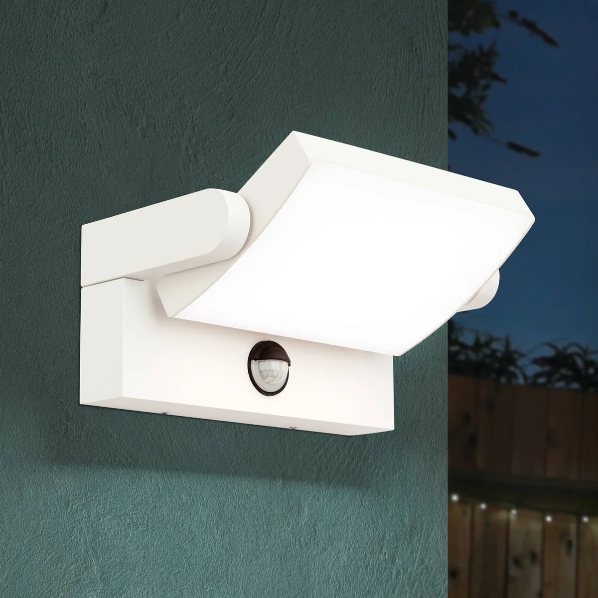 LED buitenwandlamp Ginger met sensor, IP54 de Orion en Blanc – photo produit
