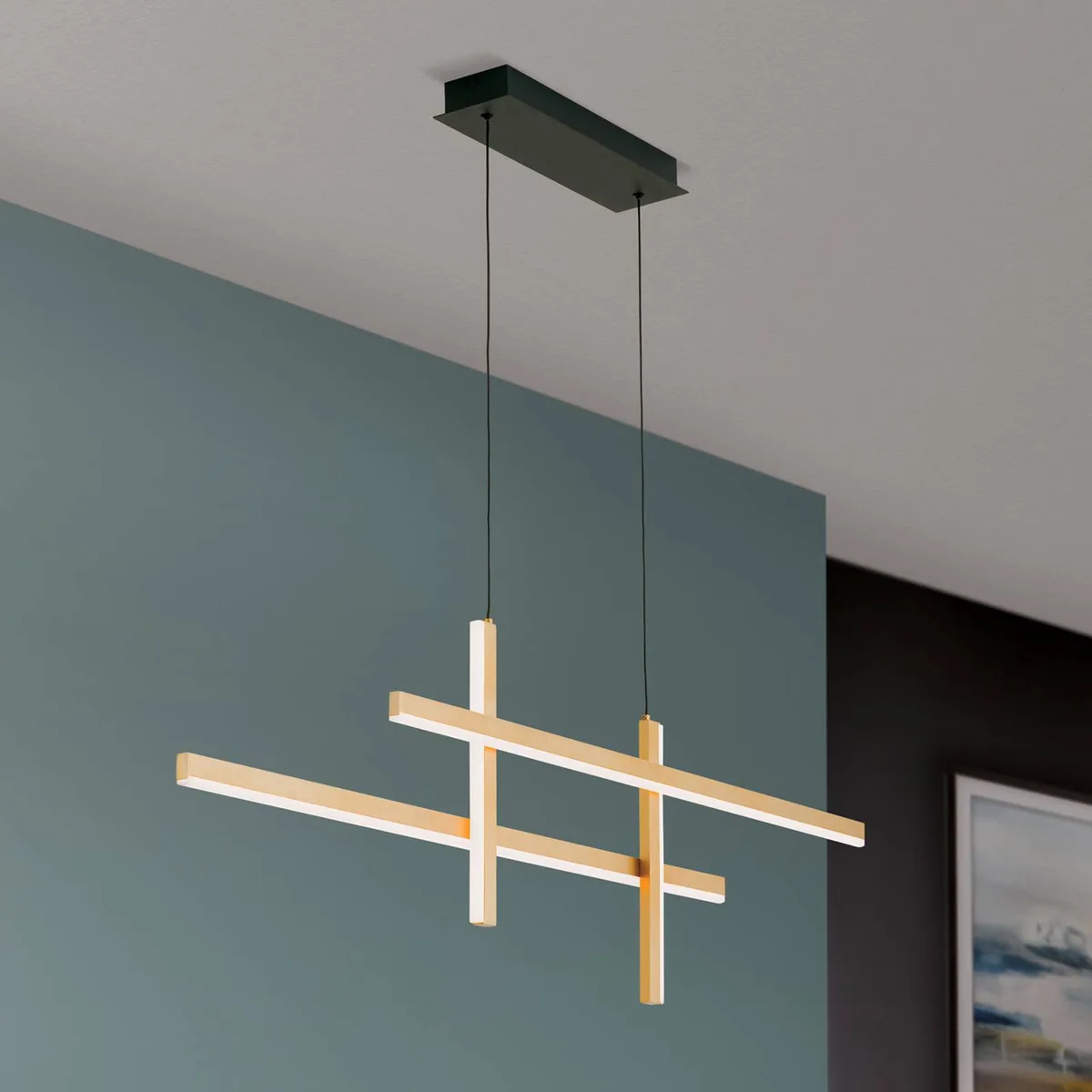 LED hanglamp Stargate, zwart-goud de Orion en Noir, Or – photo produit