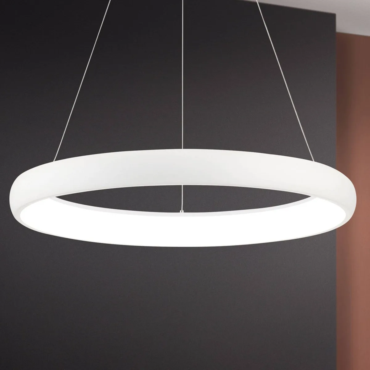 LED-hængelampe Venus i ringform fra Orion i Hvid – produktbillede