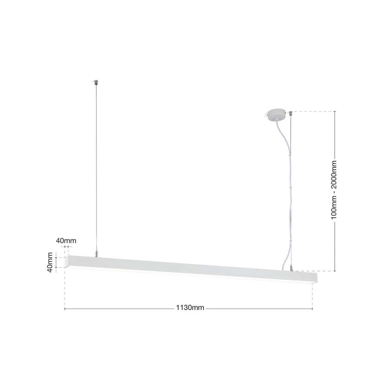 LED plafondlamp Bounce, lengte 113 cm, CCT, aluminium by Orion in White – product photo