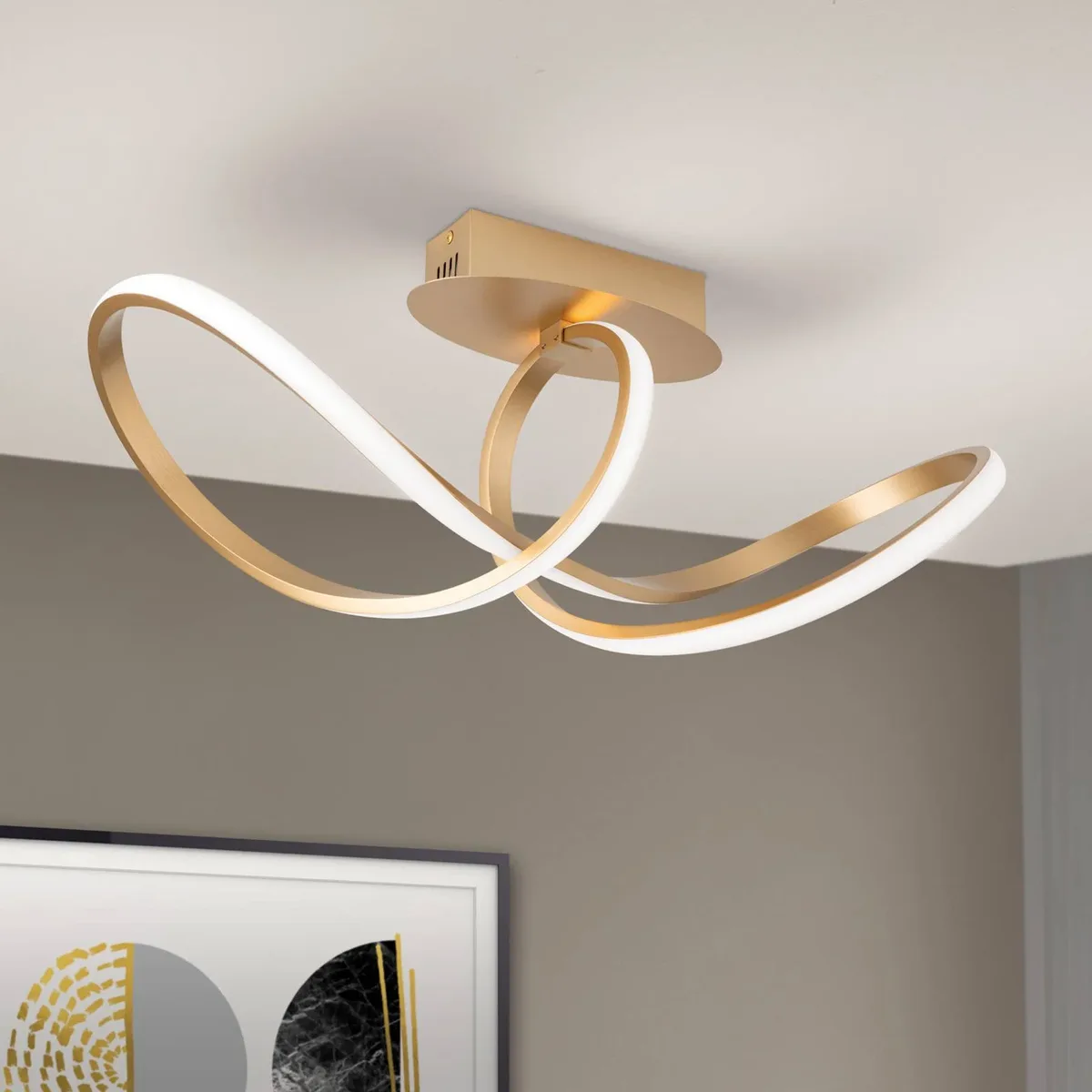LED plafondlamp Circus, 3.000 K, messing fra Orion i Mat messing – produktbillede