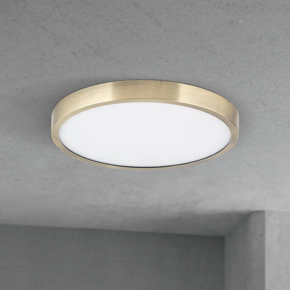 LED plafondlamp Disc, antiek messingkleurig, Ø 24 cm, CCT de Orion en Antiek messing, Blanc – photo produit