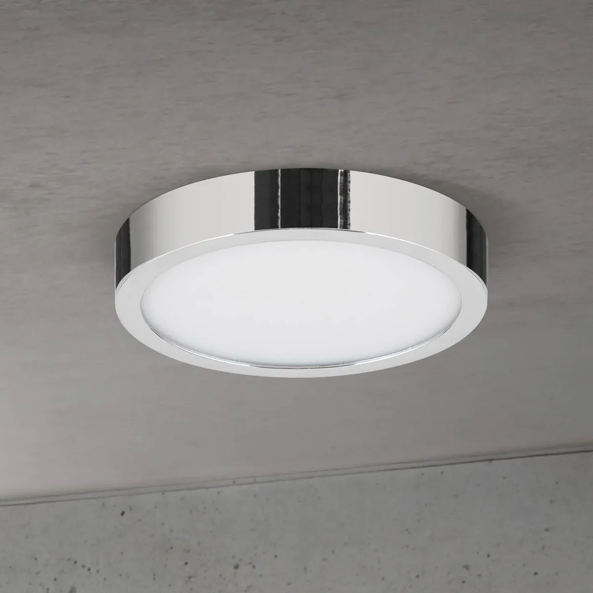 LED plafondlamp Disc, chroomkleurig, Ø 14 cm, CCT, metaal fra Orion i Krom, Hvid – produktbillede