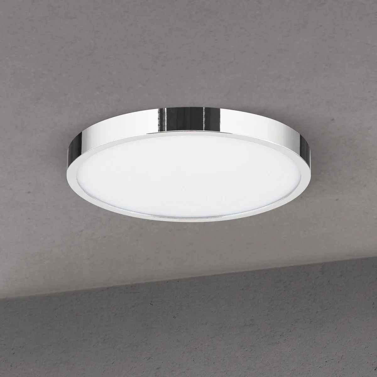 LED plafondlamp Disc, chroomkleurig, Ø 24 cm, CCT, metaal fra Orion i Krom, Hvid – produktbillede