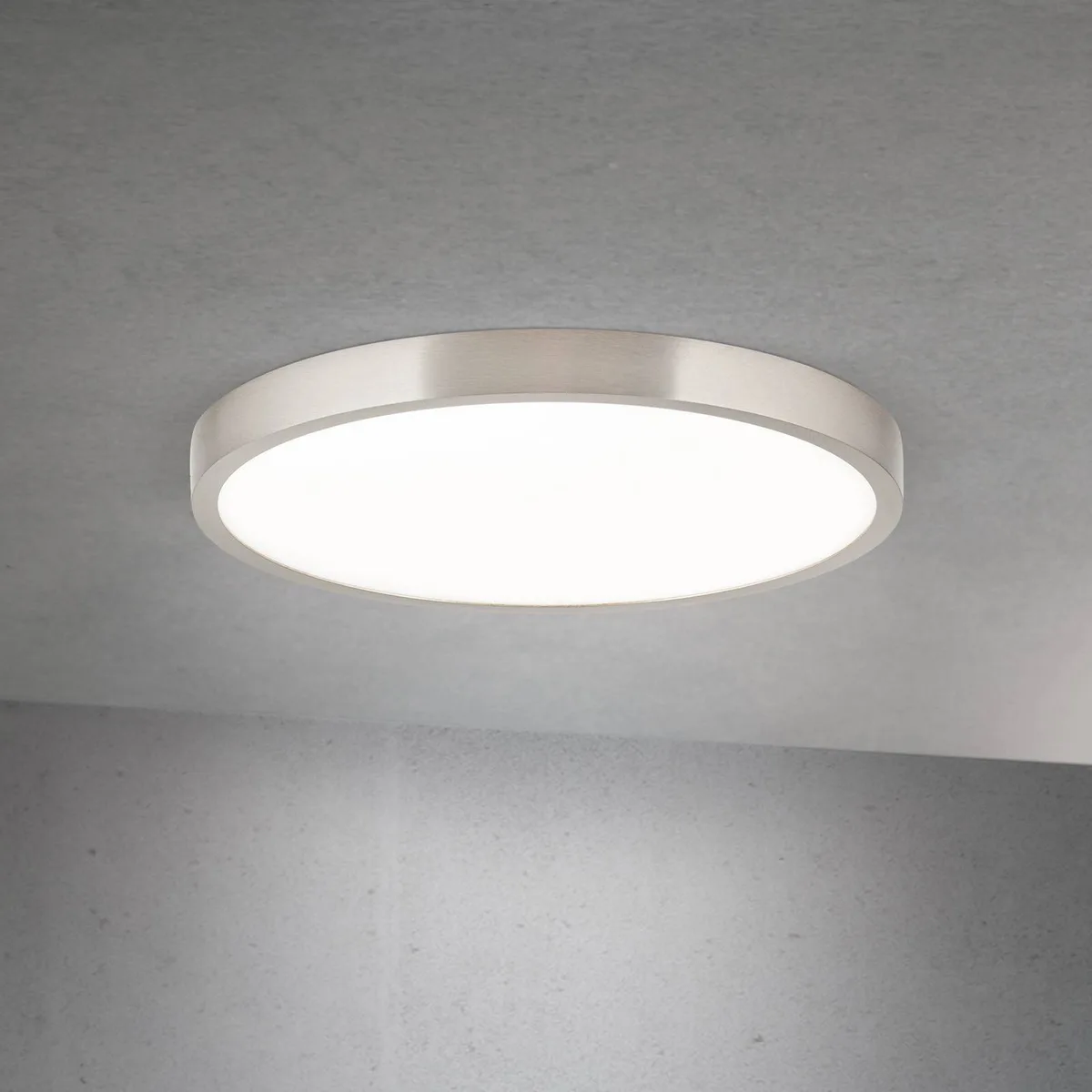 LED plafondlamp Disc, nikkelkleurig gesatineerd, Ø 28 cm, CCT de Orion en Nikkel gesatineerd, Blanc – photo produit