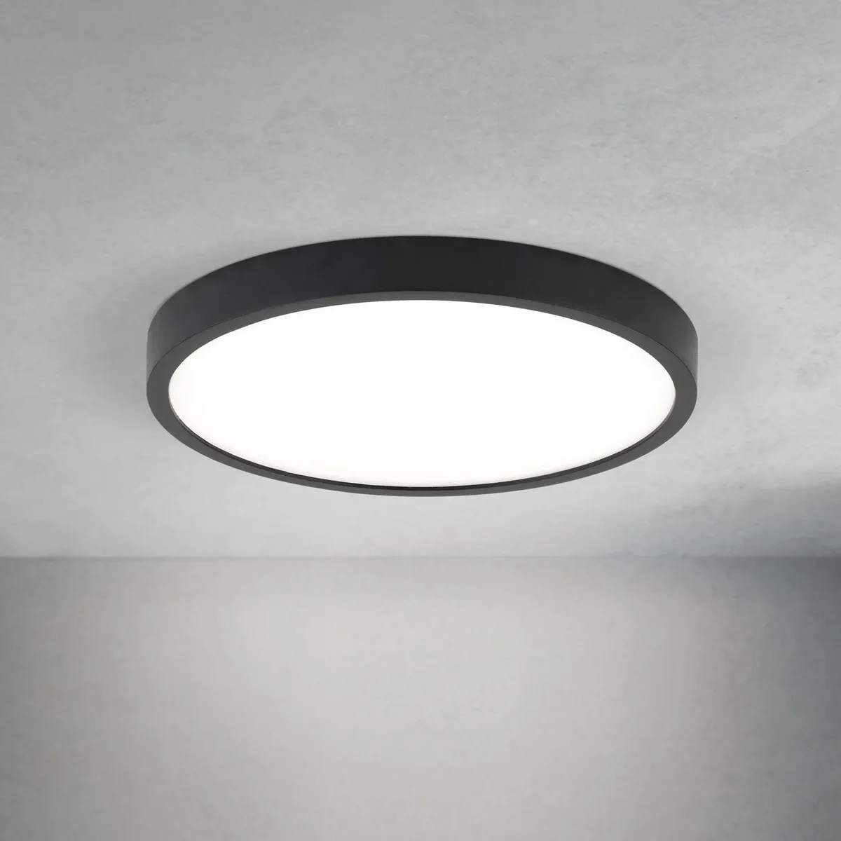 LED plafondlamp Disc, zwart Ø 24 cm, CCT metaal/kunststof fra Orion i Sort, Hvid – produktbillede