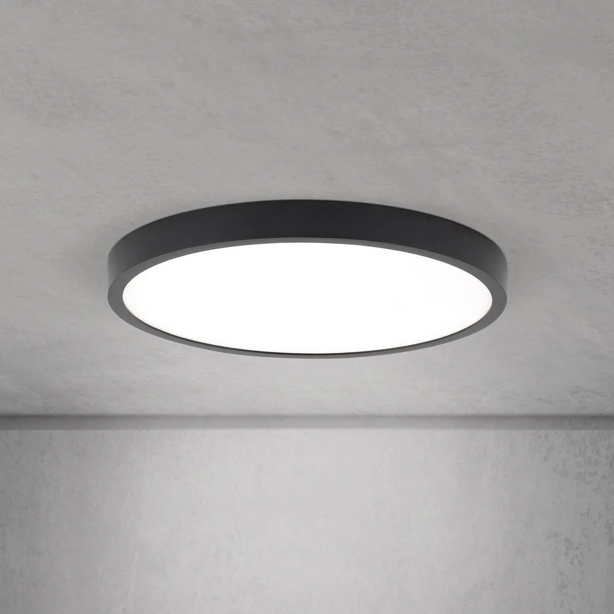 LED plafondlamp Disc, zwart Ø 28 cm, CCT metaal/kunststof fra Orion i Sort, Hvid – produktbillede