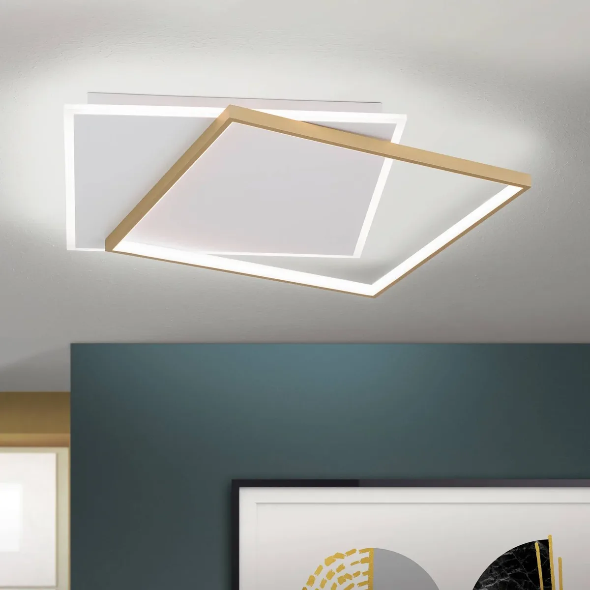 LED plafondlamp Emanuel, wit/goud van Orion in Goud, Wit – productfoto