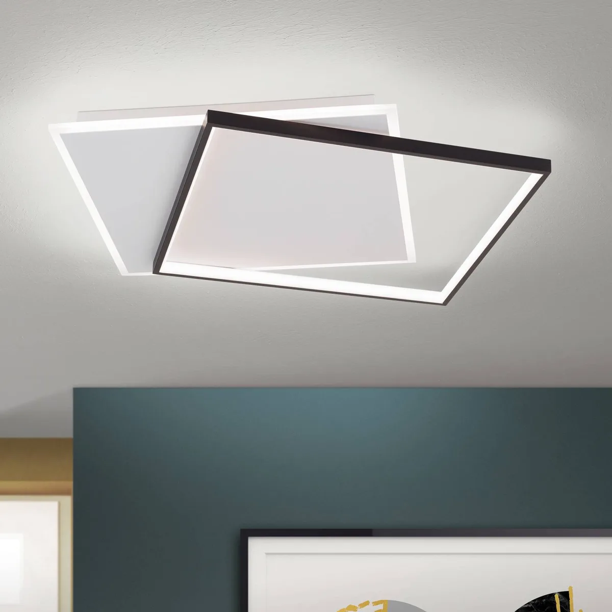 LED plafondlamp Emanuel, wit/zwart de Orion en Noir, Blanc – photo produit
