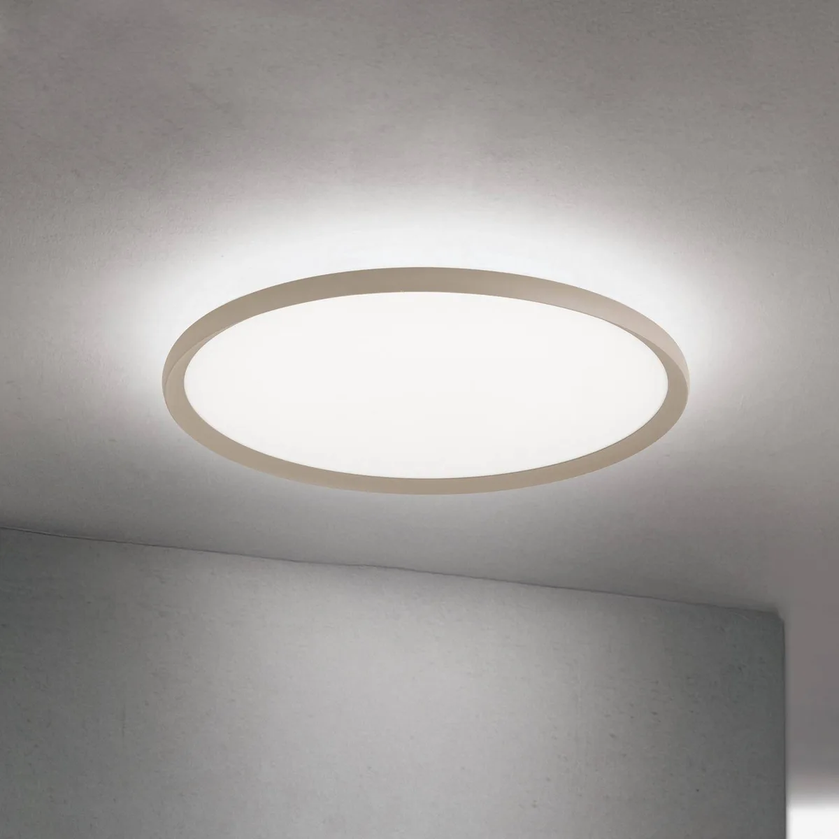LED plafondlamp Kant, Ø 60 cm kaki, CCT metaal/kunststof de Orion en Kaki, Blanc – photo produit