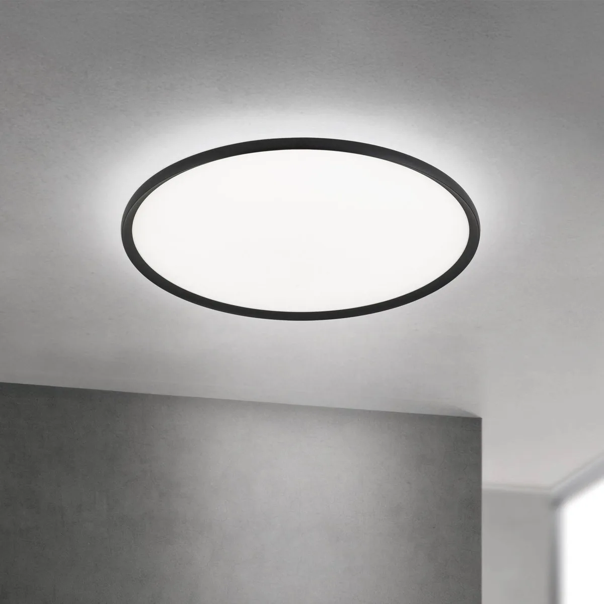 LED plafondlamp Kant, Ø 80 cm zwart, CCT metaal/kunststof de Orion en Noir, Blanc – photo produit