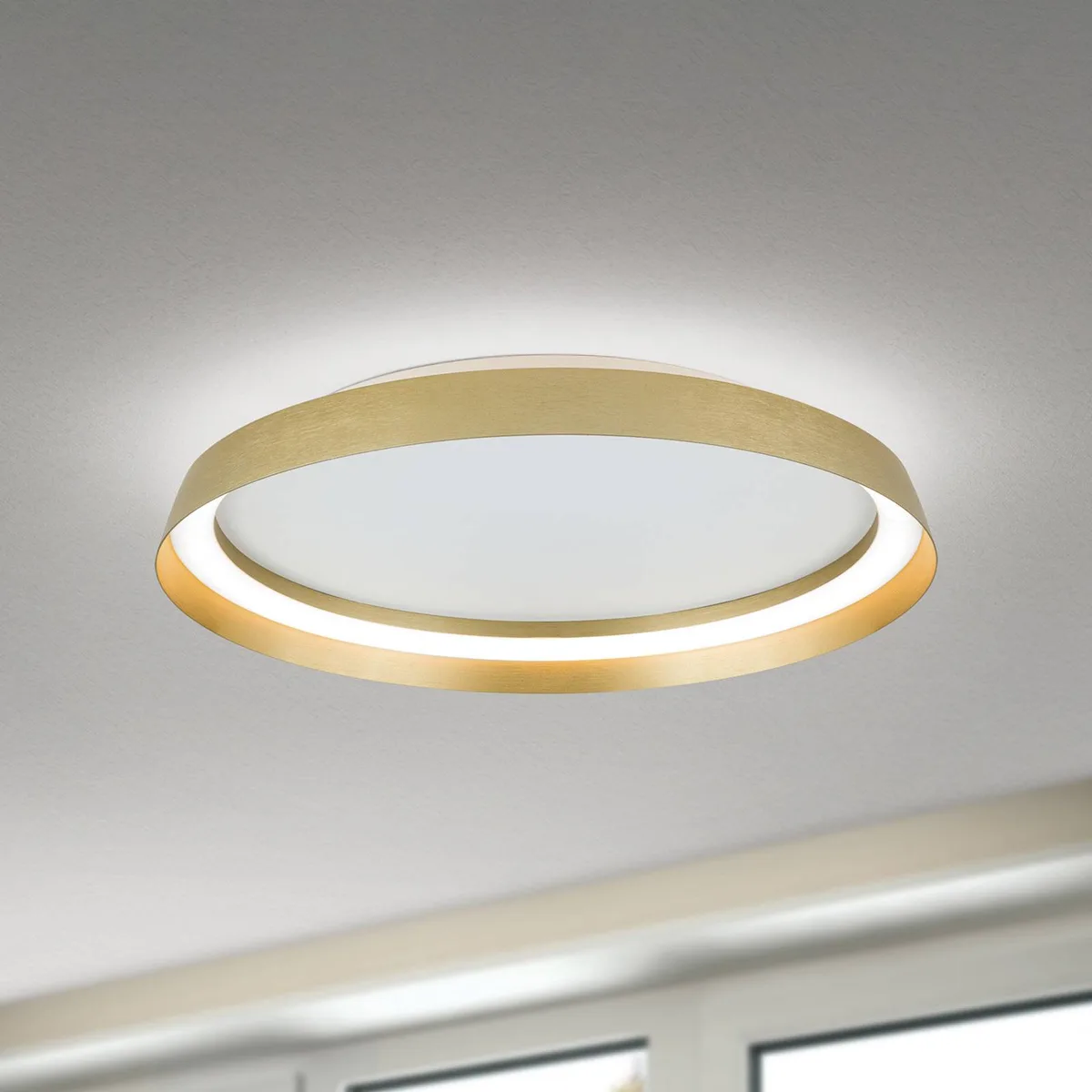 LED plafondlamp Manta, Ø 45 cm, aluminium, up/down by Orion in Gold – product photo