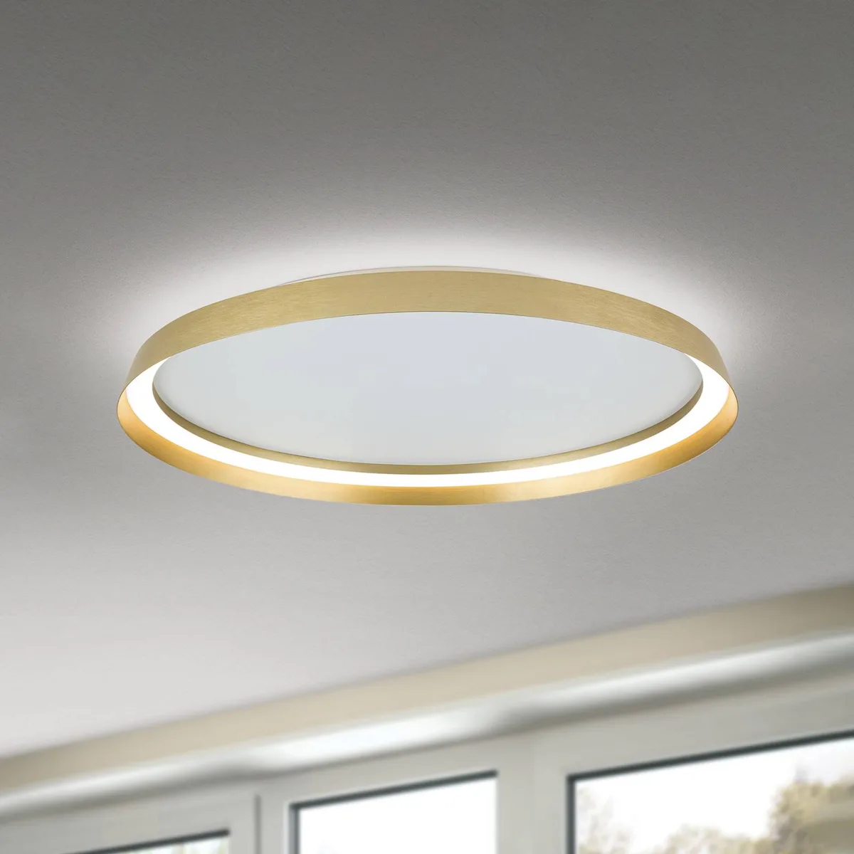 LED plafondlamp Manta, Ø 60 cm, aluminium, up/down von Orion in Gold – Produktfoto