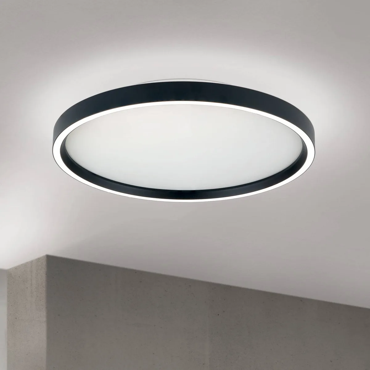 LED plafondlamp MASCA, Ø 40 cm, CCT, metaal, dimbaar fra Orion i Sort – produktbillede