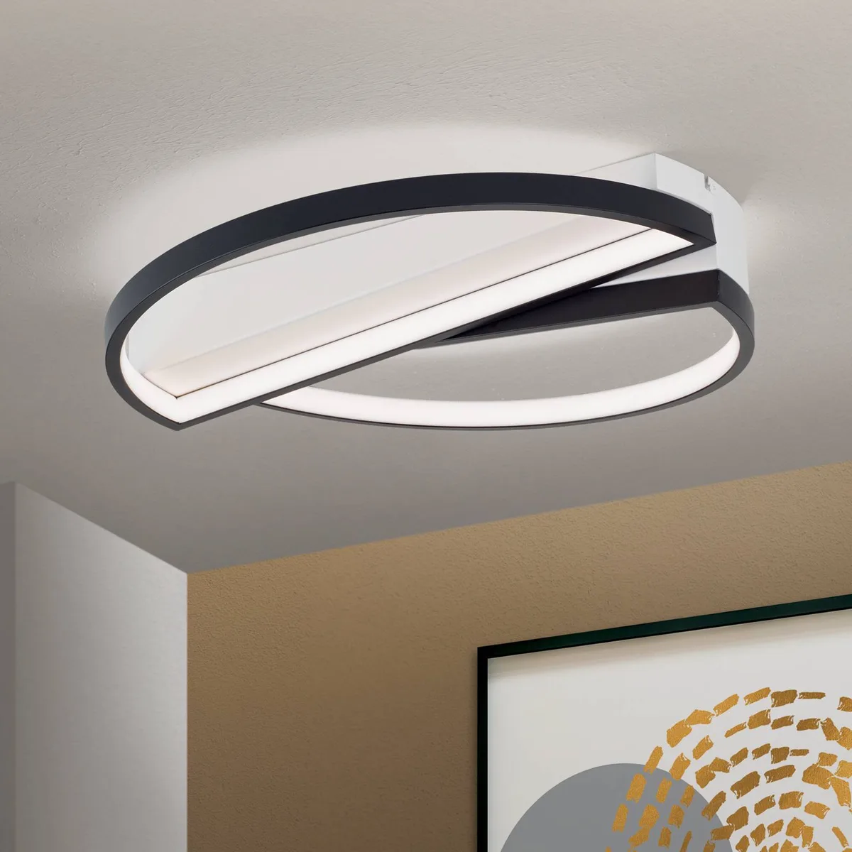 LED plafondlamp Olga, zwart/wit by Orion in White, Black – product photo
