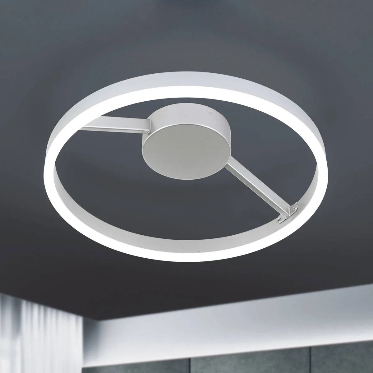 LED plafondlamp Robert Ø 40 cm van Orion in Aluminium mat – productfoto