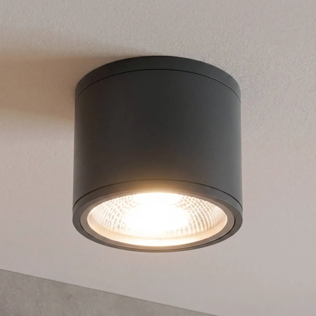 LED plafondspot Sputnik IP65 Ø 14,5 cm van Orion in Zwart – productfoto