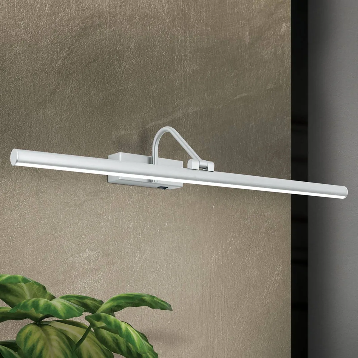 LED-gallerilampe Sofia med kontakt, 60 cm fra Orion i Mat nikkel – produktbillede