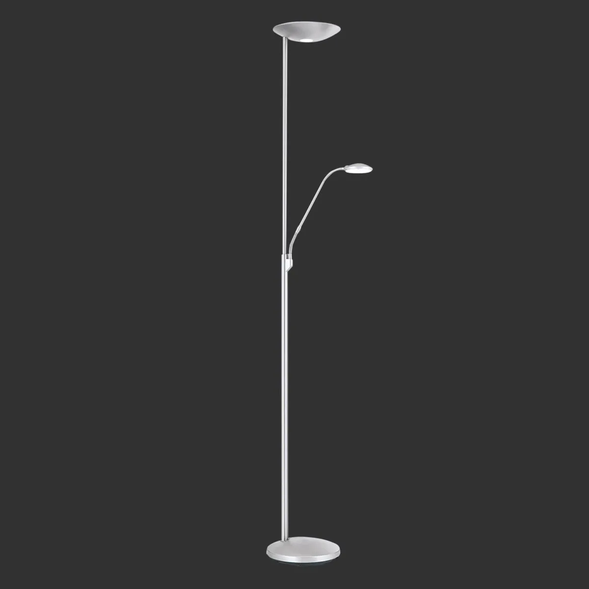 LED uplighter Cobra met leeslamp nikkel de Orion en Mat nikkel – photo produit