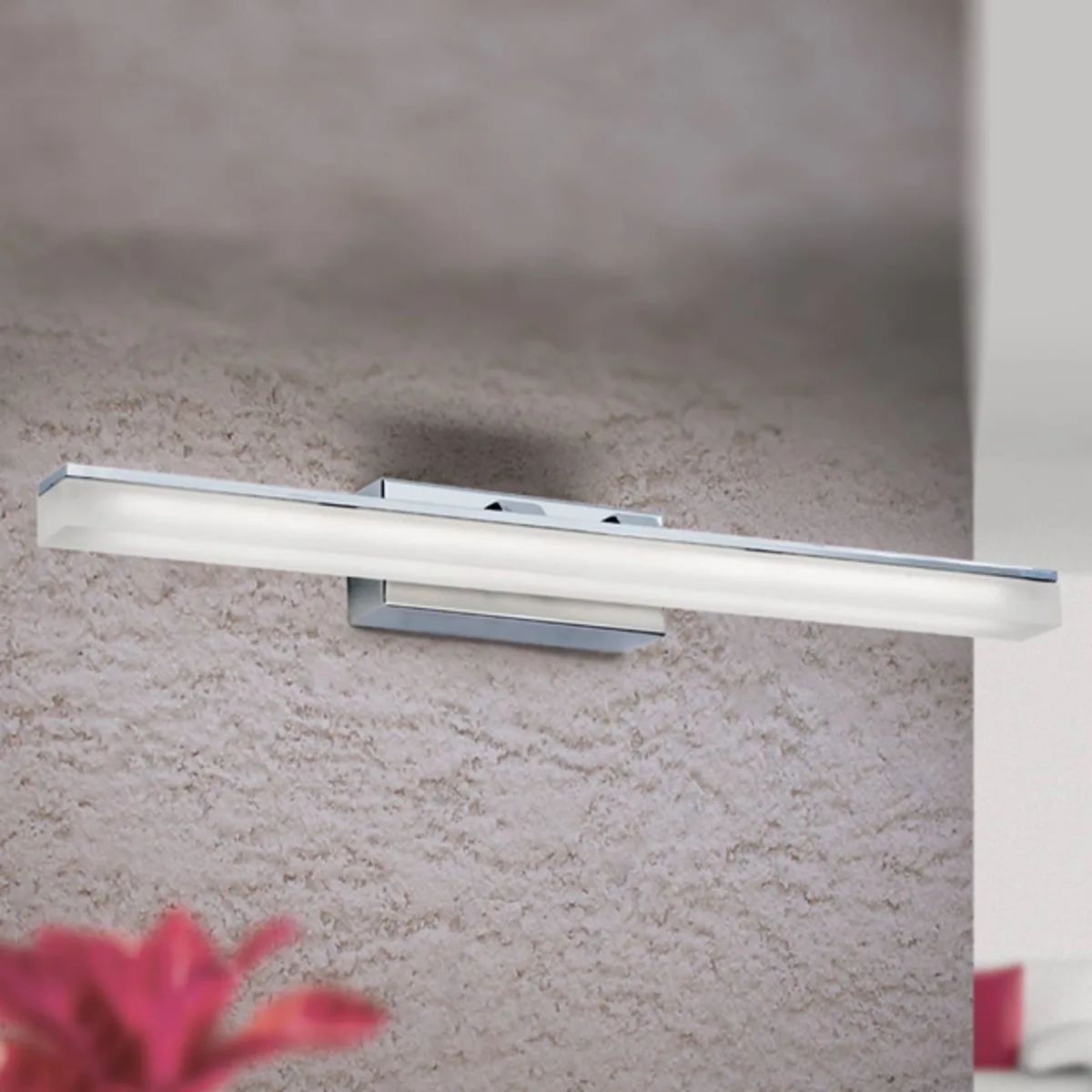 LED-wandlamp Alexander IP44, 46 cm fra Orion i Krom, Gesatineerd – produktbillede
