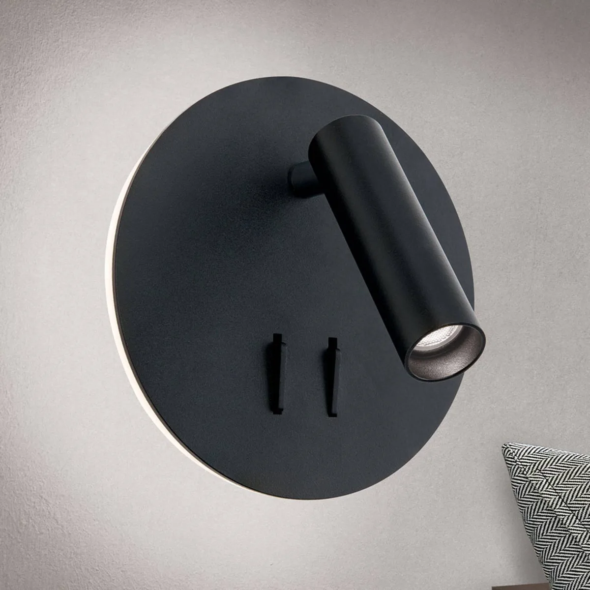 LED wandlamp Lenny met 2 lichtbronnen fra Orion i Sort – produktbillede