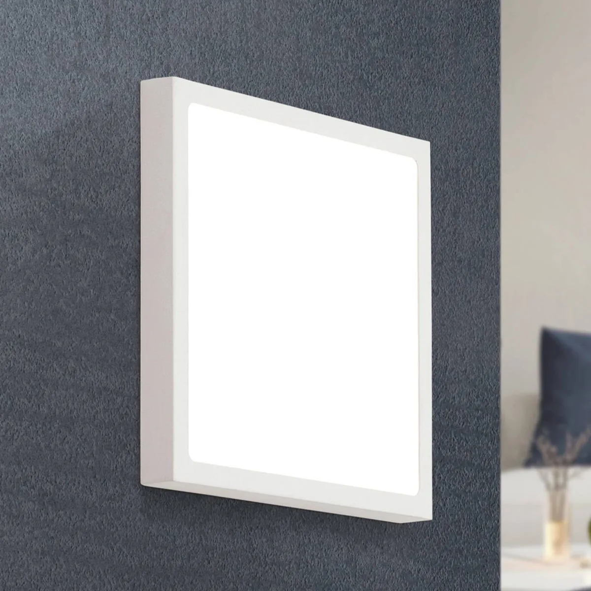 LED wandlamp Vika in vierkante vorm, 23 cm de Orion en Blanc, Gesatineerd – photo produit
