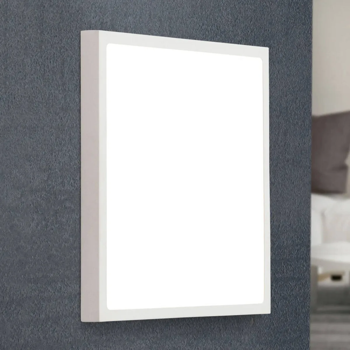 LED wandlamp Vika, vierkant, wit, 30x30cm von Orion in Weiß, Gesatineerd – Produktfoto
