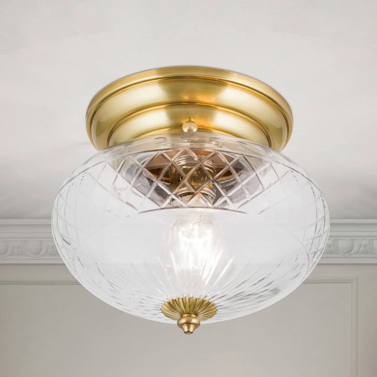 Lijvige plafondlamp ENNA, 1-lichts de Orion en Bronze, Helder – photo produit