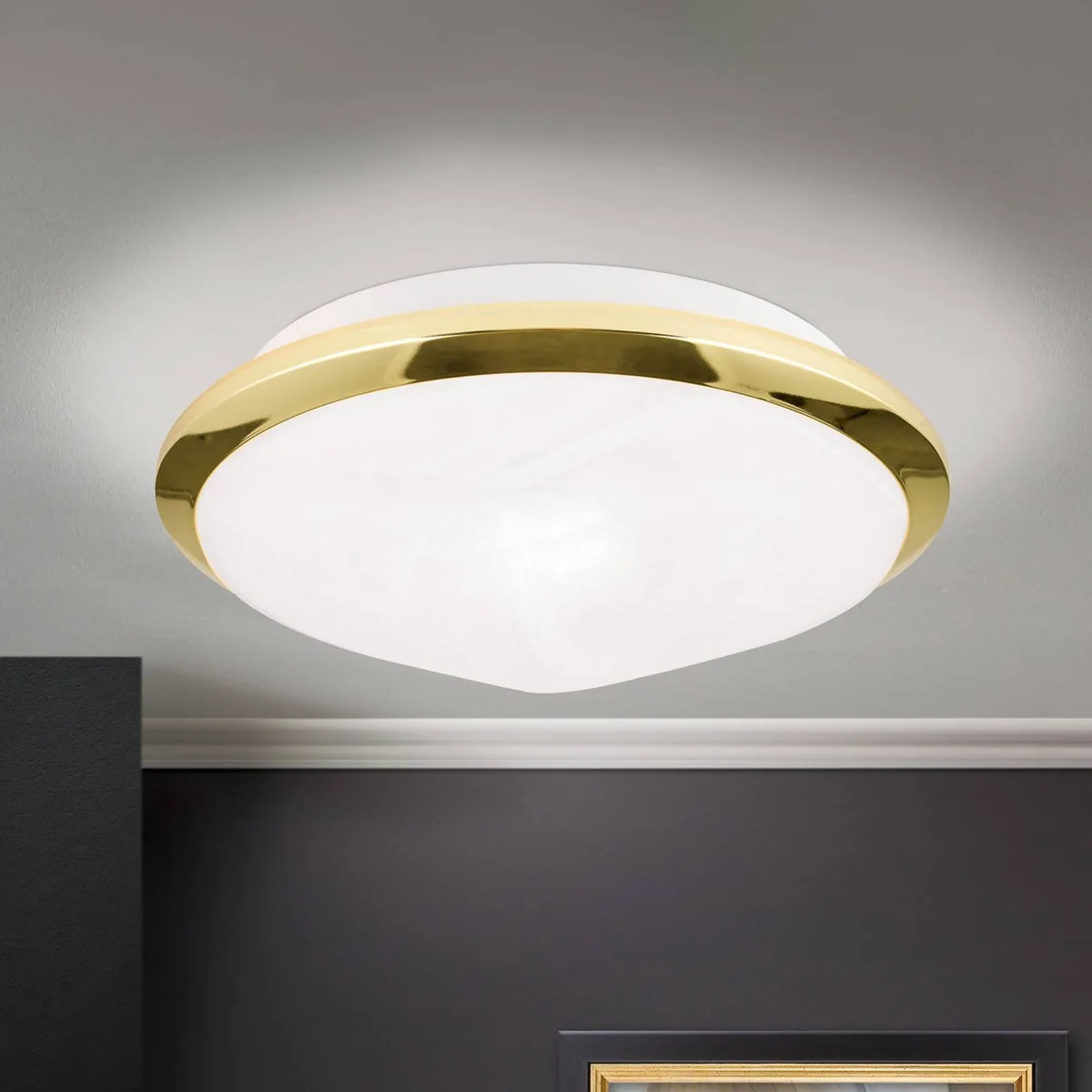 Mooie plafondlamp Corella, messing, 26 cm de Orion en Blanc – photo produit