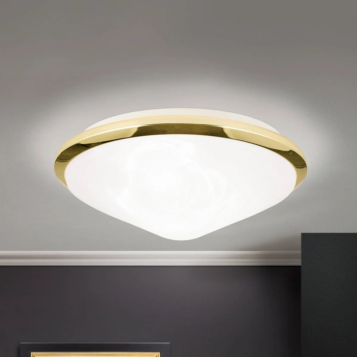 Mooie plafondlamp Corella, messing, 32 cm de Orion en Blanc – photo produit