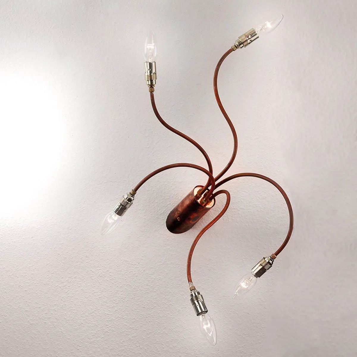 Plafondlamp BRAZONA, 5-lamps, koper look fra Orion i Kobber, Messing – produktbillede