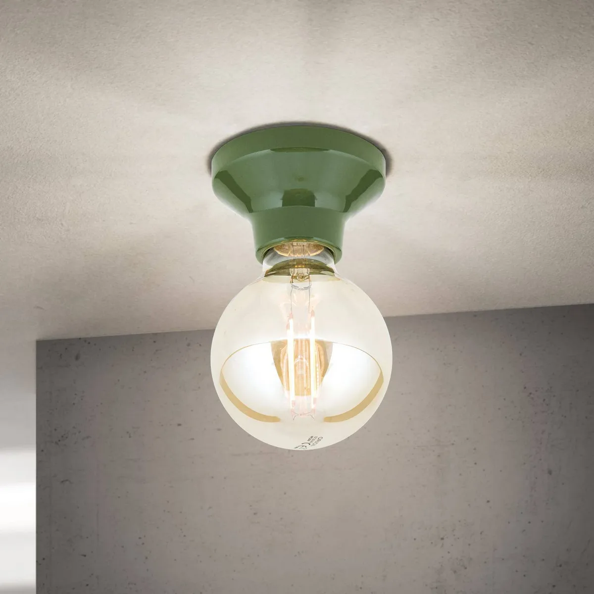Plafondlamp Frost, keramiek, E27 de Orion en Vert – photo produit