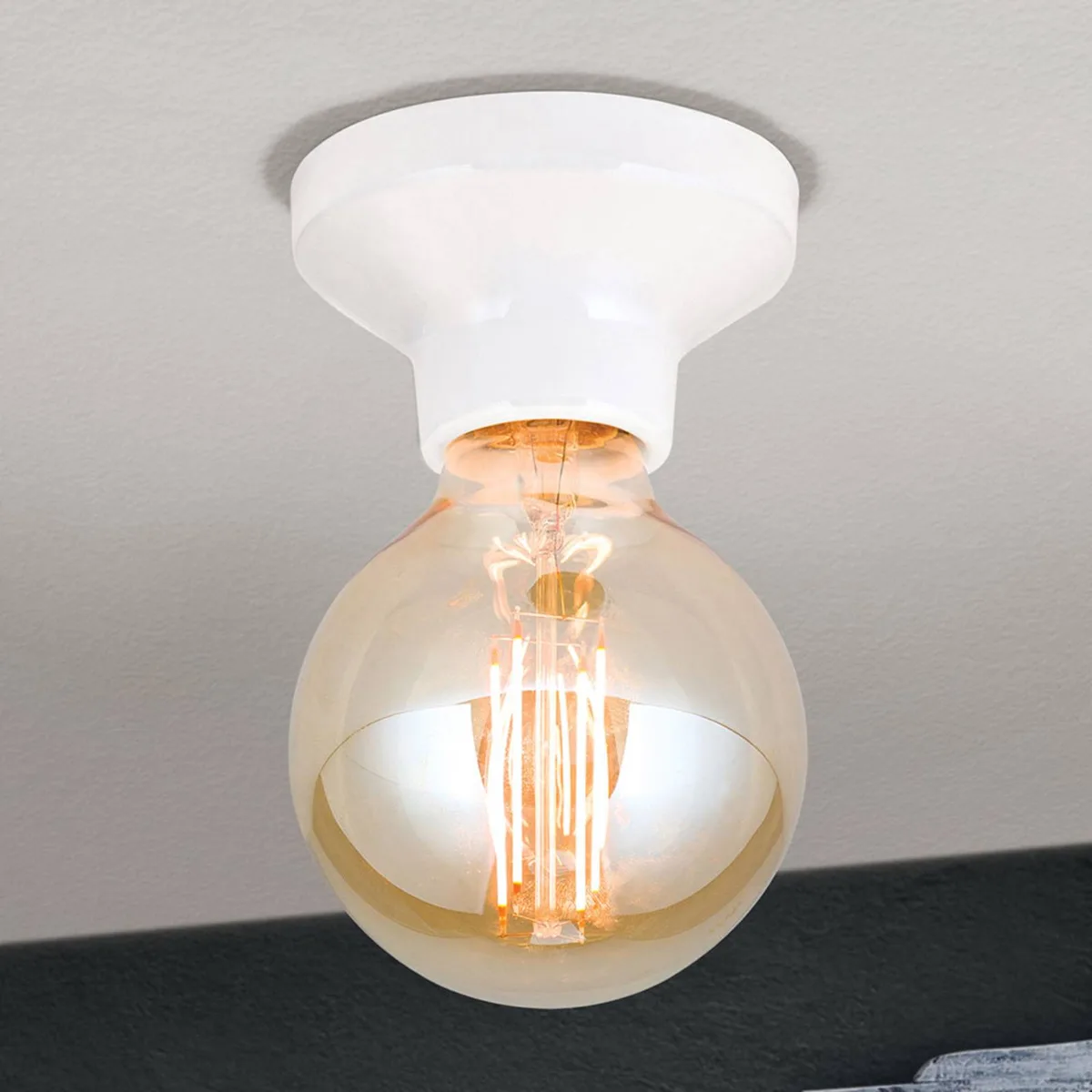 Plafondlamp Frost van keramiek von Orion in Weiß – Produktfoto