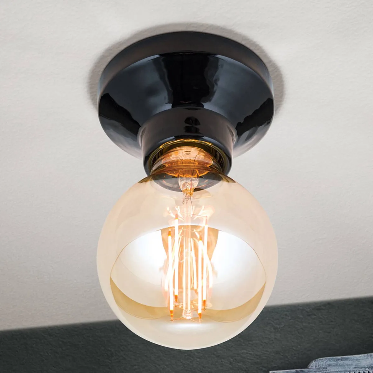 Plafondlamp Frost van keramiek de Orion en Noir – photo produit