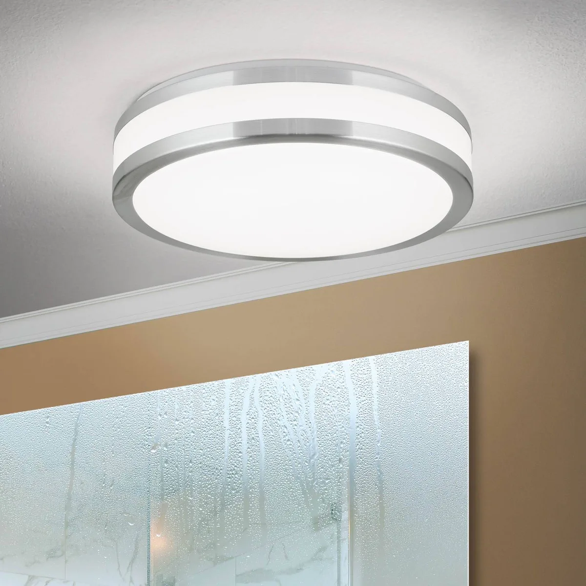 Plafondlamp Nedo cilindrisch, Ø 28,5 cm van Orion in Wit, Aluminium – productfoto