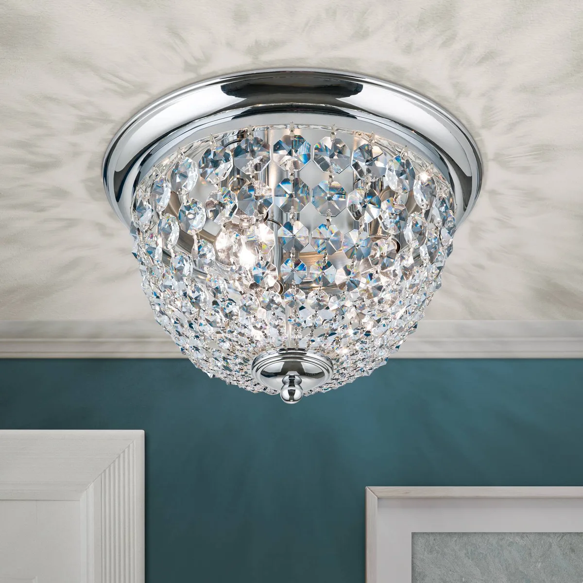 Plafondlamp Plafond, chroom/transparant, Ø 35 cm von Orion in Chrom, Transparent – Produktfoto
