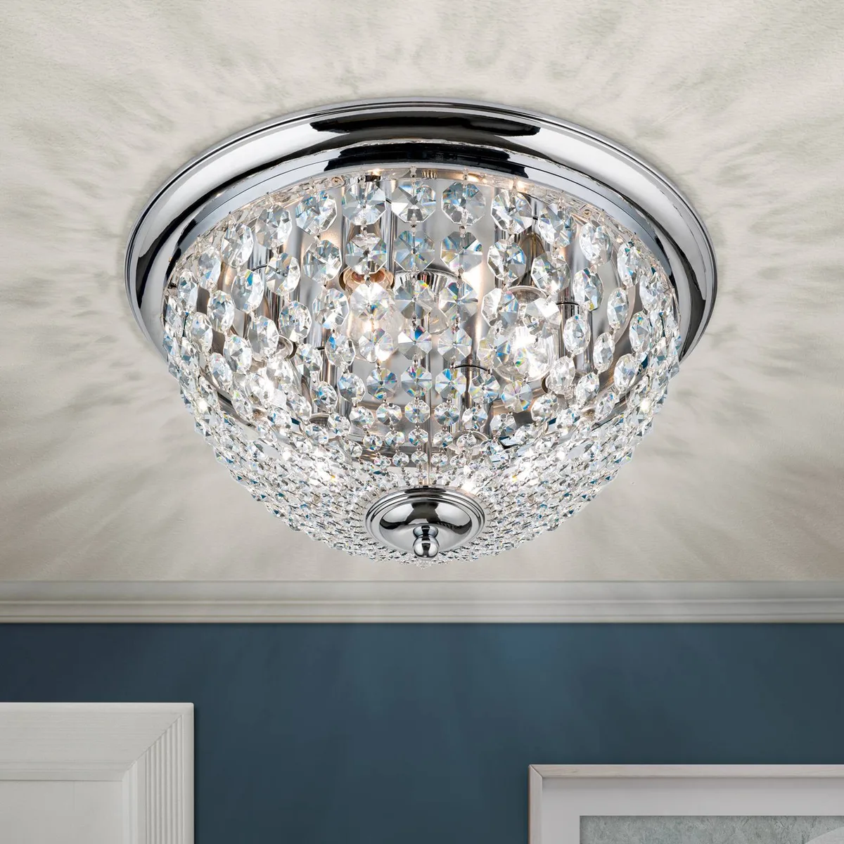 Plafondlamp Plafond, chroom/transparant, Ø 47 cm fra Orion i Krom, Gennemsigtig – produktbillede