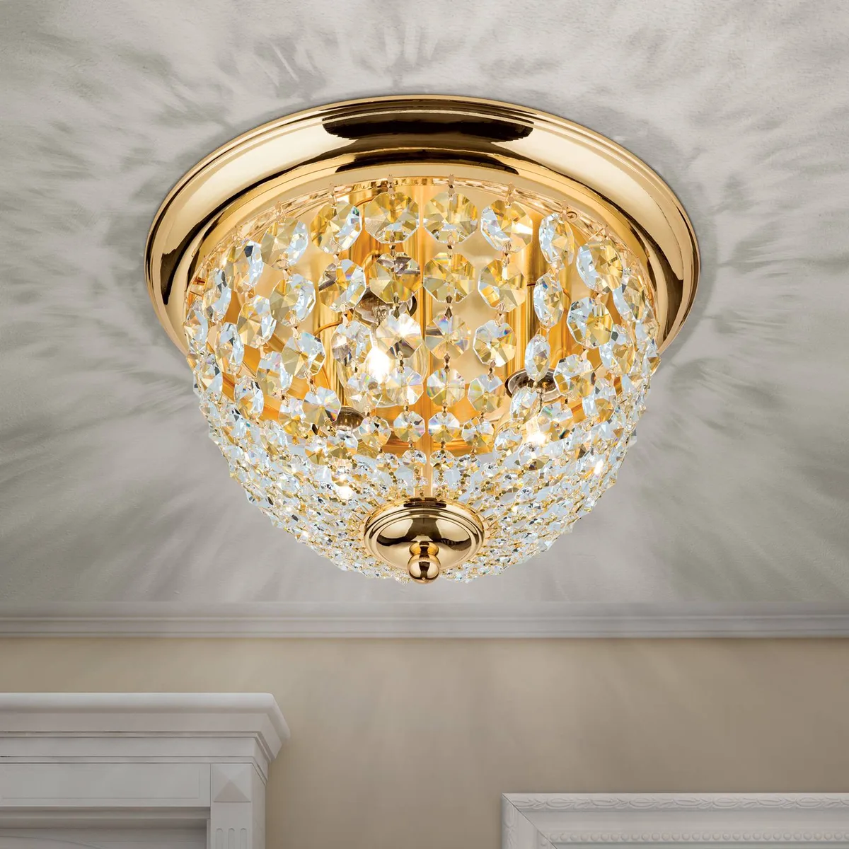 Plafondlamp Plafond, goud/transparant, Ø 35 cm von Orion in Gold, Transparent – Produktfoto