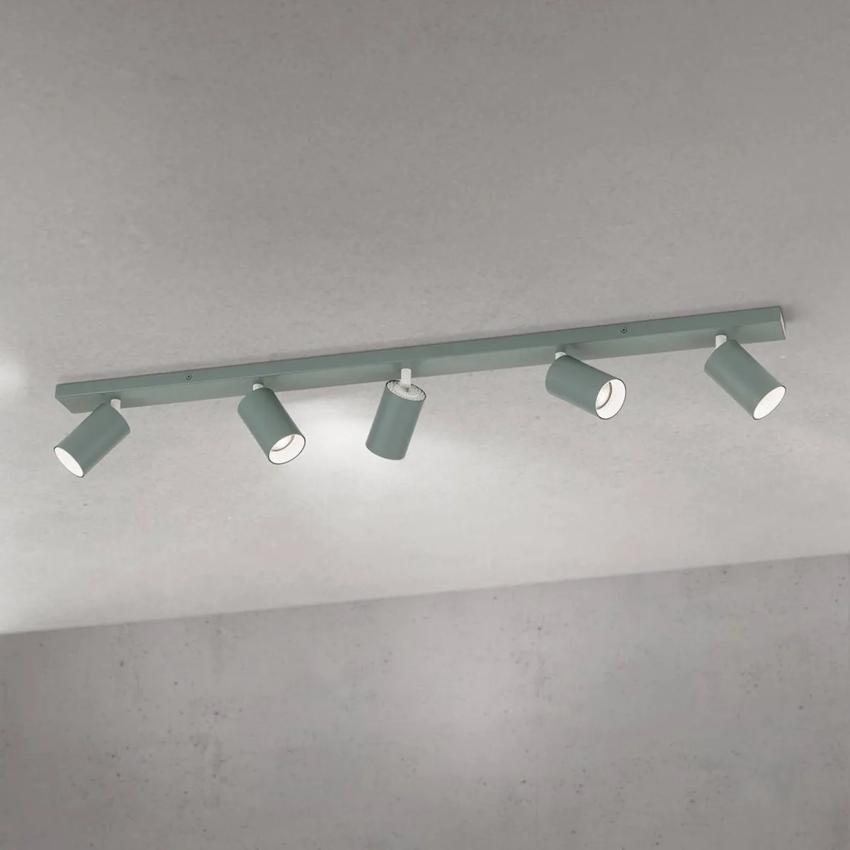 Plafondspot Sean, 5-lamps, aluminium, GU10 fra Orion i Lysegrøn – produktbillede