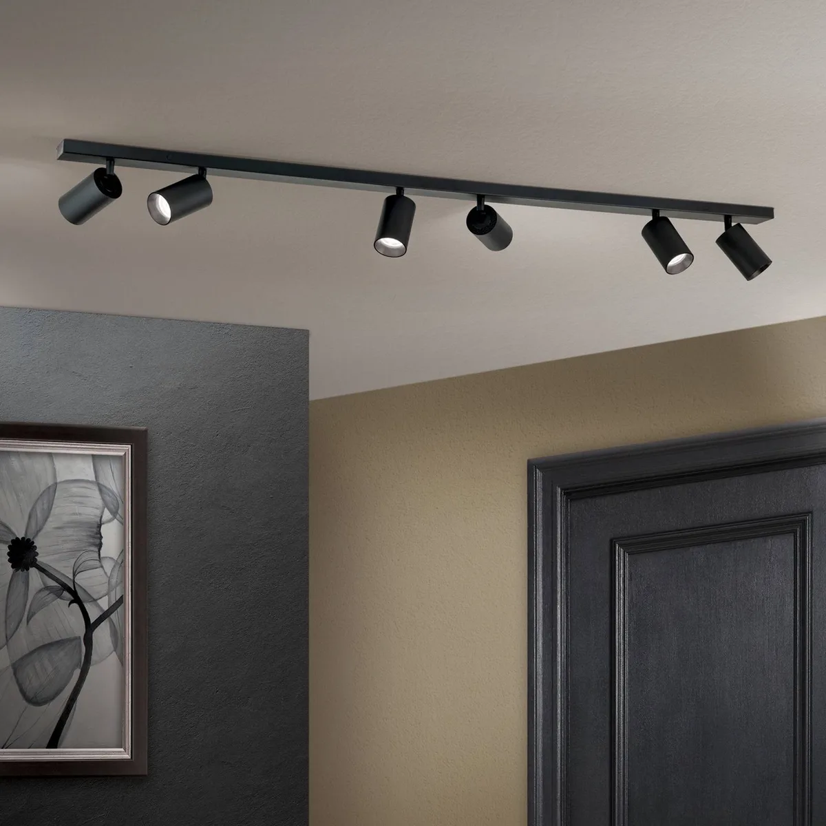 Plafondspot Sean 6-lamps fra Orion i Sort – produktbillede