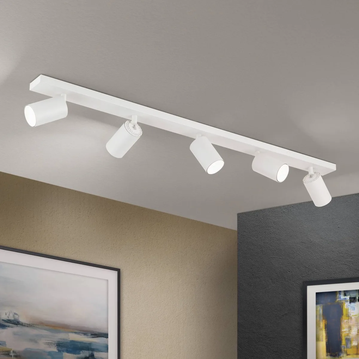 Plafondspot Sean, wit, 5-lamps, aluminium, GU10 de Orion en Blanc, Opaal – photo produit