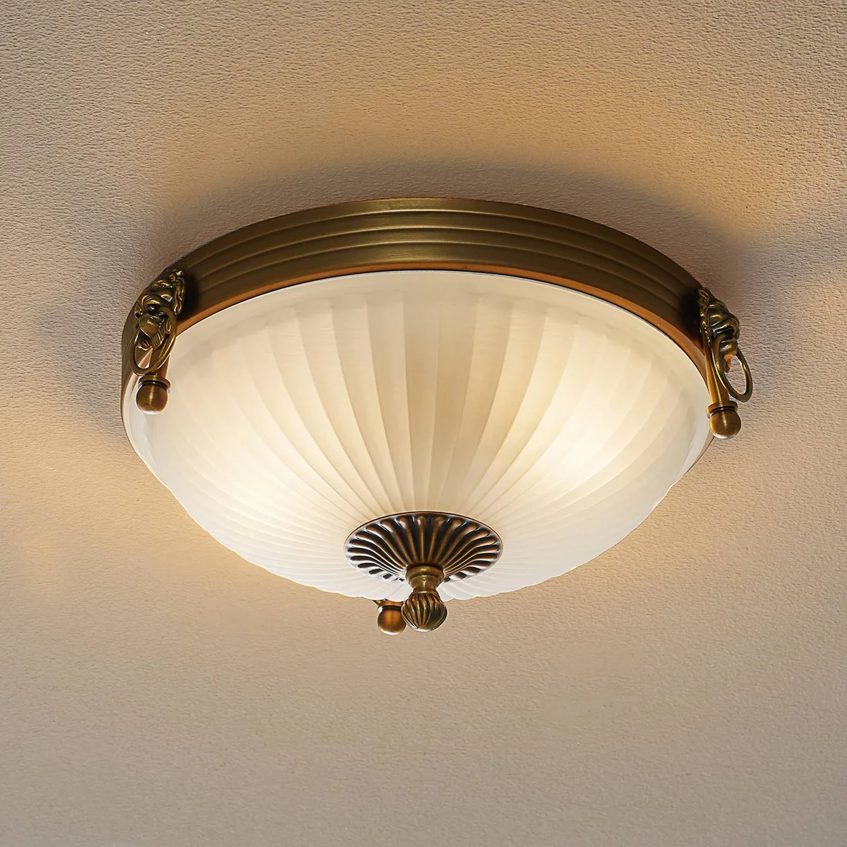 Rocca plafondlamp in klassiek design 31cm de Orion en Bronze, Blanc – photo produit