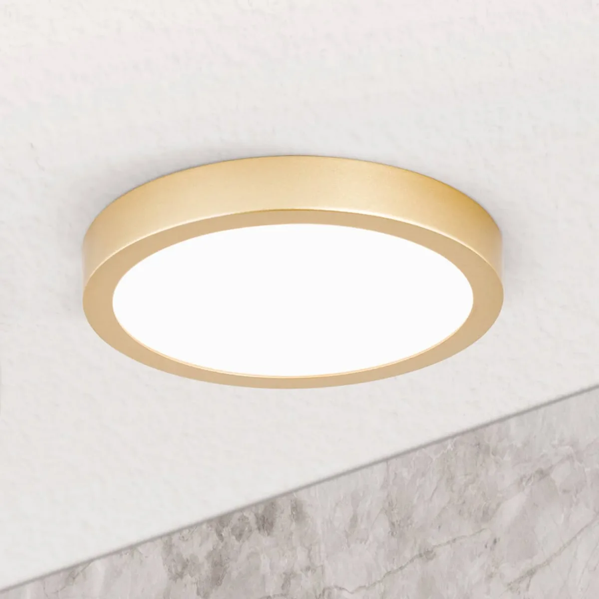 Ronde LED plafondlamp Vika - 18 cm von Orion in Mat goud, Gesatineerd – Produktfoto