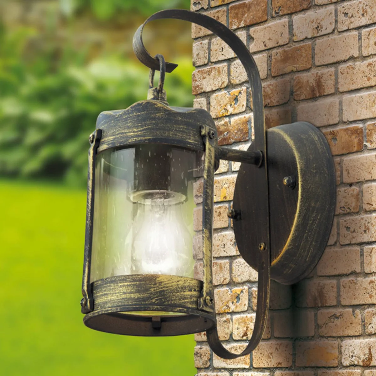 Rustieke buitenwandlamp Lenard de Orion en Noir, Or – photo produit