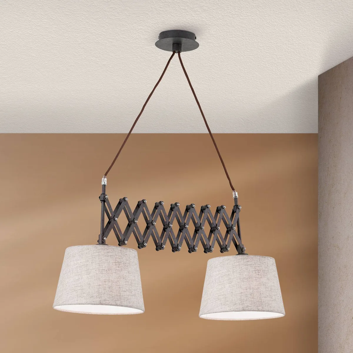 Schaarlamp Factory, 2-lamps by Orion in Roestbruin – product photo