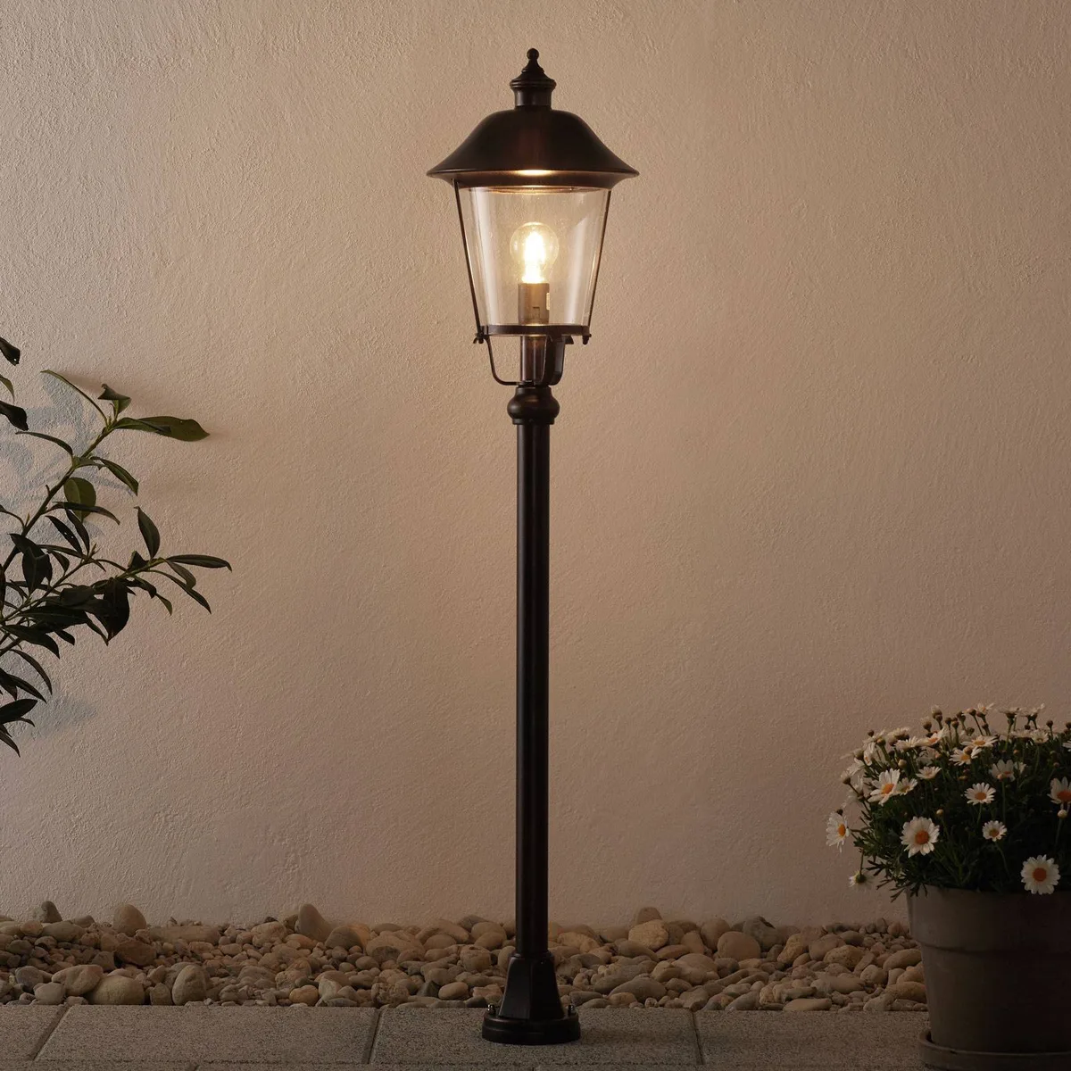 Schitterende padverlichting MARIELLA de Orion en Zwart-koper, Helder – photo produit