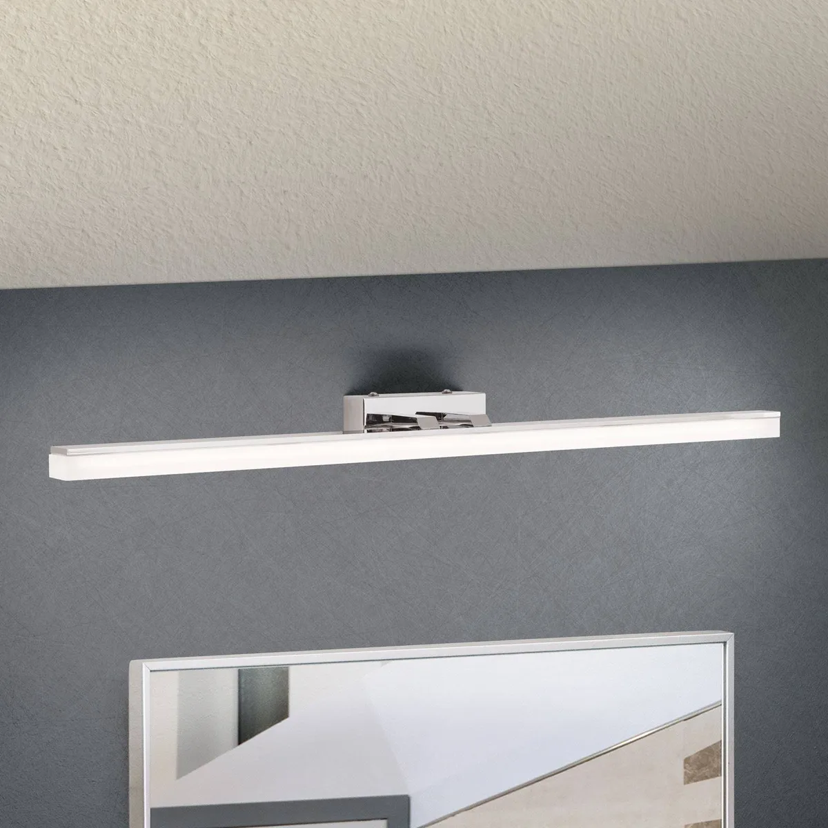 Slanke LED-wandlamp Jadea de Orion en Chrome, Wit gesatineerd – photo produit