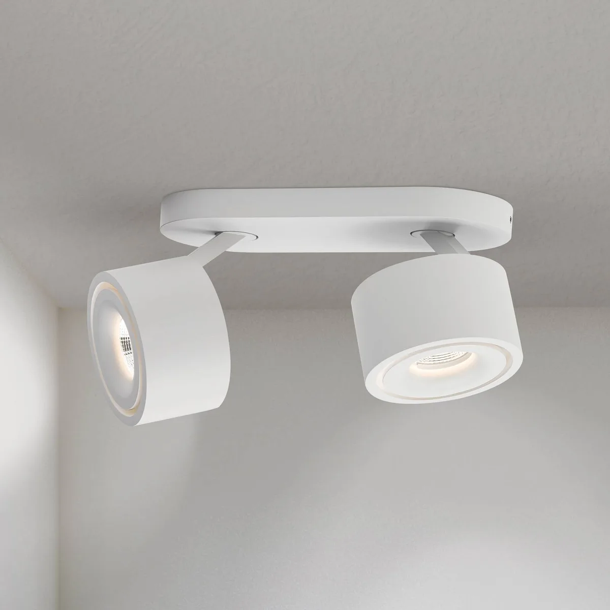 Specter LED plafondspot, lengte 19,4 cm, aluminium, 2-lamps. de Orion en Blanc – photo produit